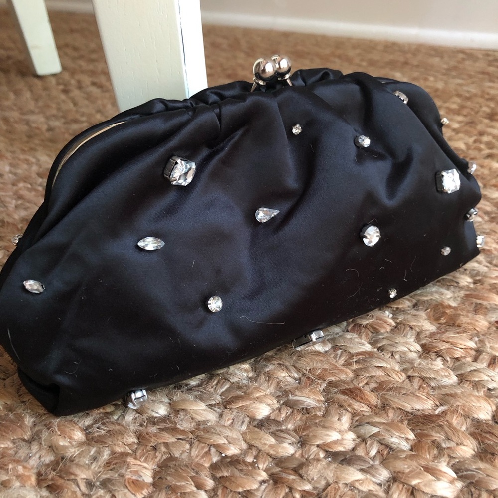 New w Tag: J Crew Convertible Satin Rhinestone Clutch Bag - Picture 3 of 9